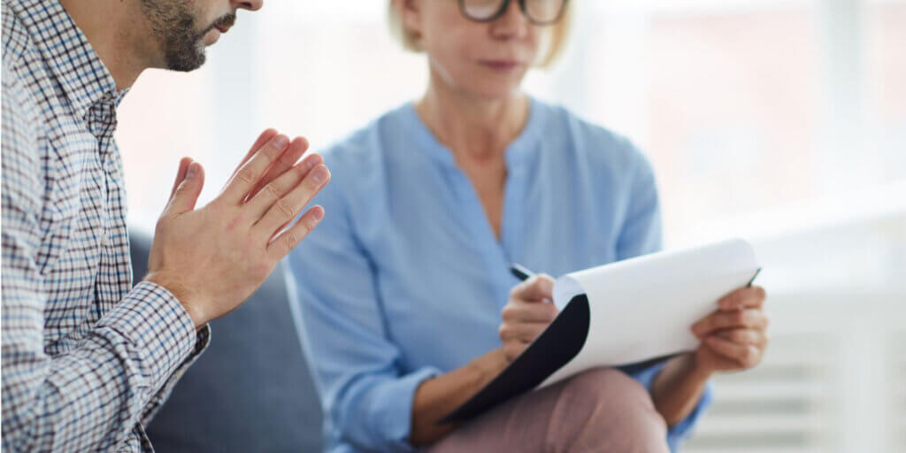 A therapist in session with a client.