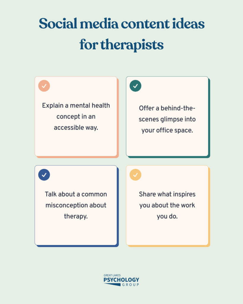Social media content ideas for therapists